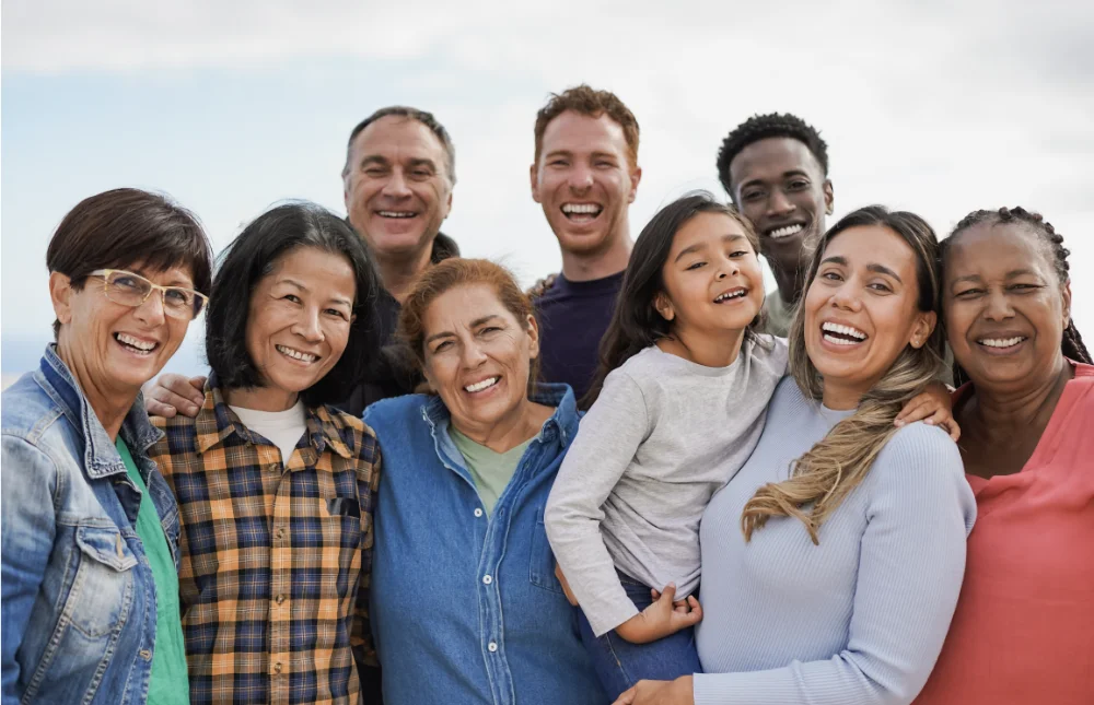 Group of people smiling