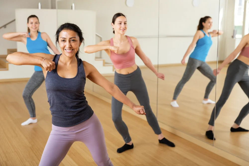 People exercising