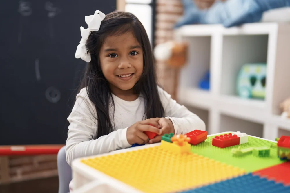 young girl playing