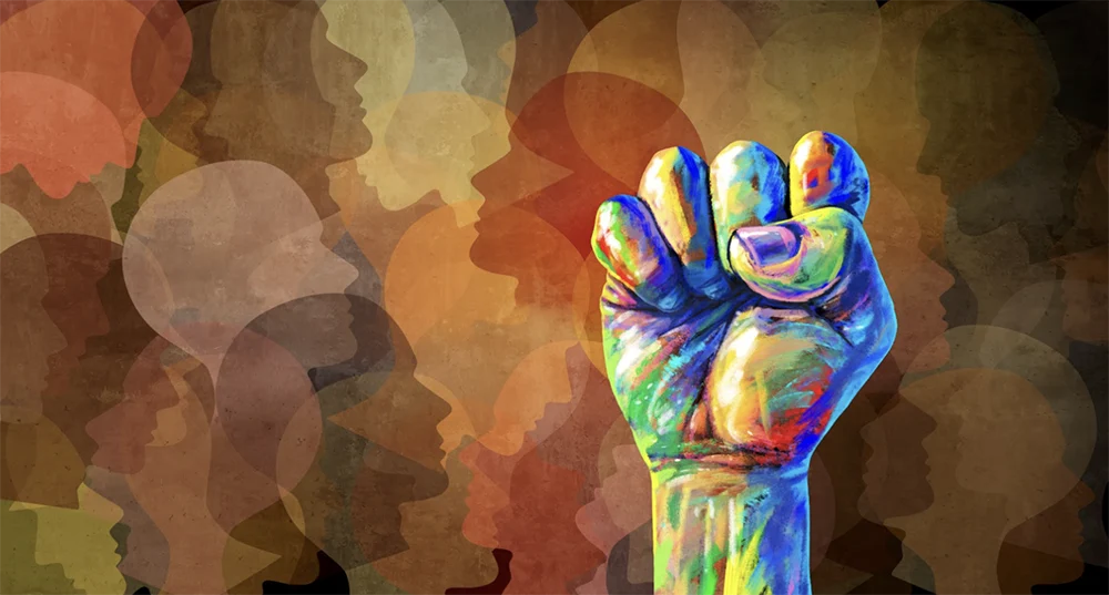 Graphic: Fist raised