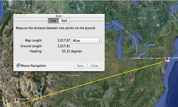 Google Earth Ruler tool